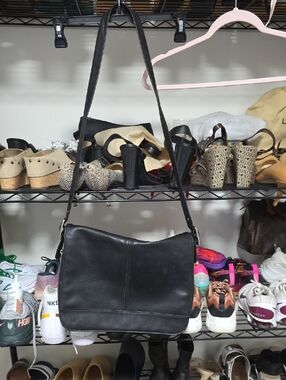 Liz Claiborne Black Genuine Leather Crossbody Bag